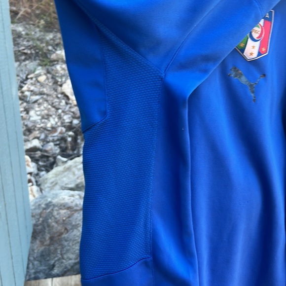 FIGC Italia 1/4 zip Soccer Oversized Long Sleeve Pullover Puma Jersey Hi Collar - Picture 5 of 14